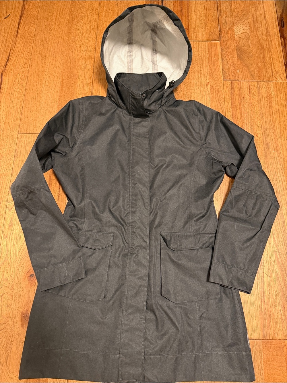 Mondetta Black Hooded Rain Jacket Utility Coat Size M